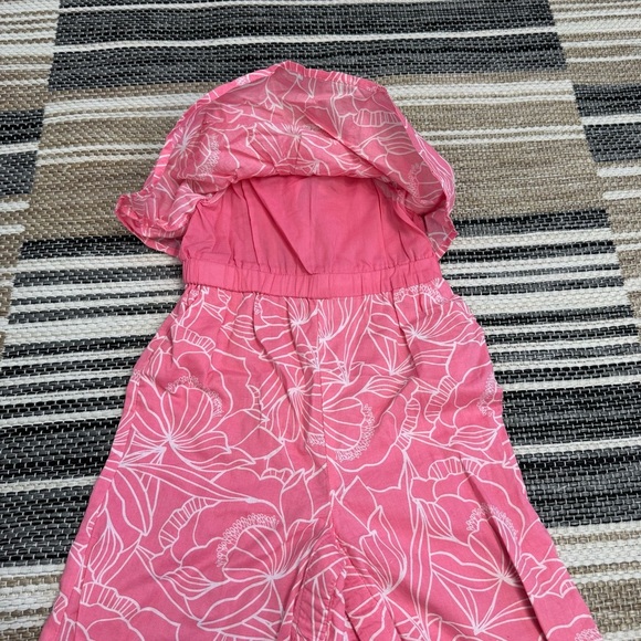 Janie and Jack Pink Floral Tropical Print Sleeveless Jumpsuit Lined Size 12-18M - Picture 2 of 10